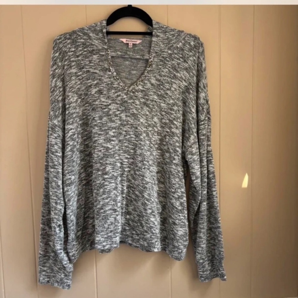 Juicy Couture Gray V-Neck Sweater